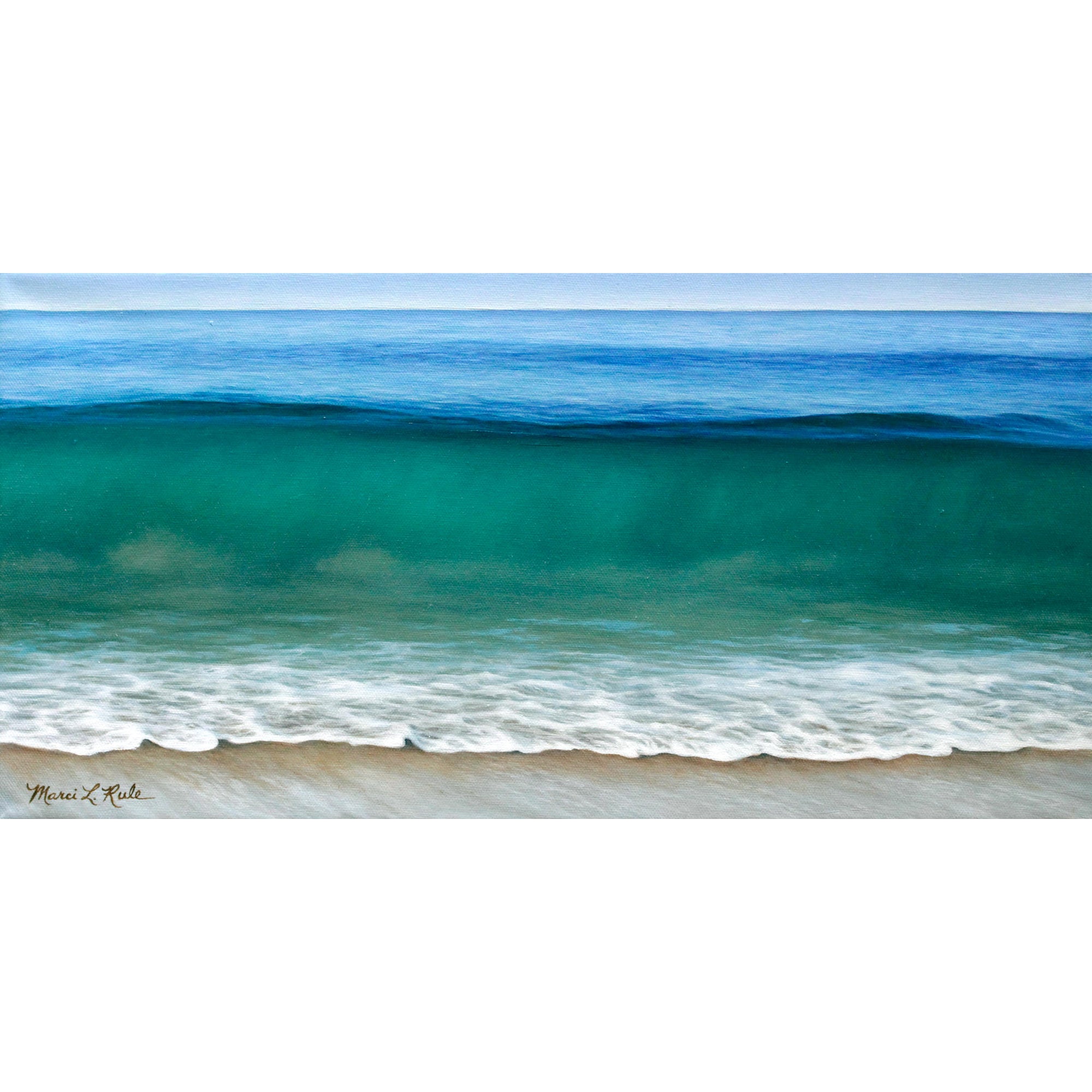 Looking Deep Within-Ocean Beach Wave Oil Painting